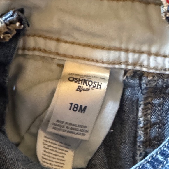 Distressed OshKosh B'gosh Classic Blue Kids Overalls Size 18M - Picture 9 of 9